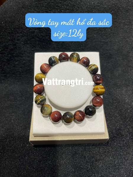 Vòng tay đá mắt hổ đa sắc 8ly - 10ly - 12ly