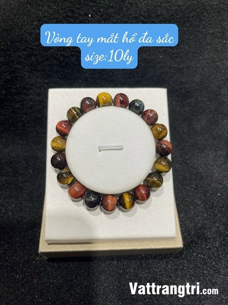 Vòng tay đá mắt hổ đa sắc 8ly - 10ly - 12ly