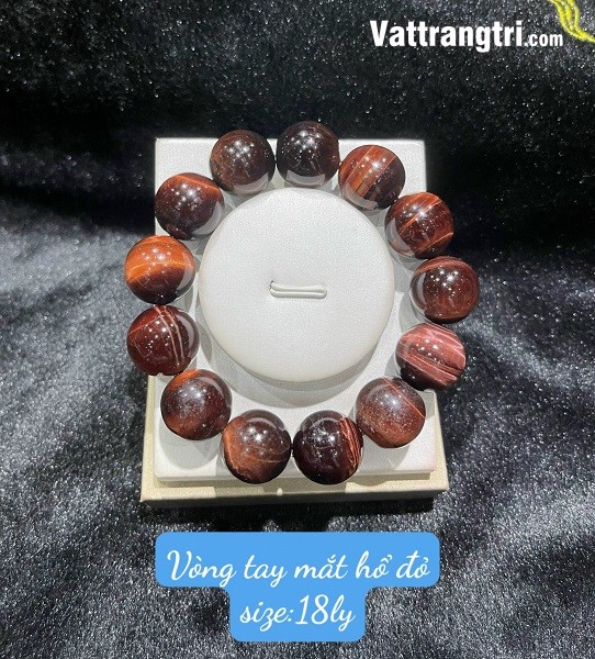 Vòng tay đá mắt hổ đỏ 8ly - 10ly - 12ly - 14ly - 16ly