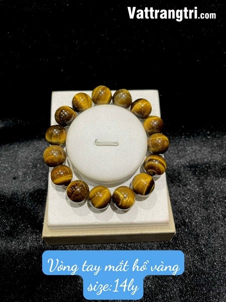 Vòng tay đá mắt hổ vàng đậm 8ly - 10ly - 12ly - 14ly - 16ly