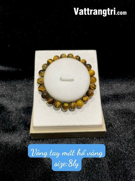 Vòng tay đá mắt hổ vàng đậm 8ly - 10ly - 12ly - 14ly - 16ly