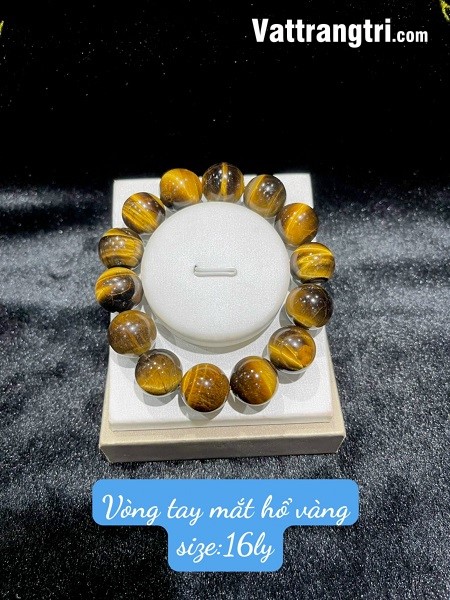 Vòng tay đá mắt hổ vàng đậm 8ly - 10ly - 12ly - 14ly - 16ly