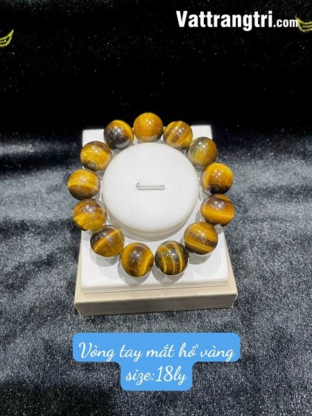 Vòng tay đá mắt hổ vàng đậm 8ly - 10ly - 12ly - 14ly - 16ly