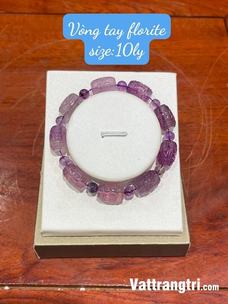 Vòng tay đá quý fluorite hạt lu thống 10ly