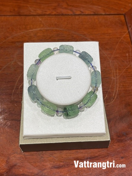 Vòng tay đá quý fluorite hạt lu thống 10ly