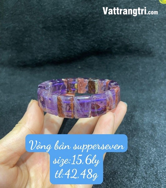 Vòng tay đá quý fluorite khối tím 13ly