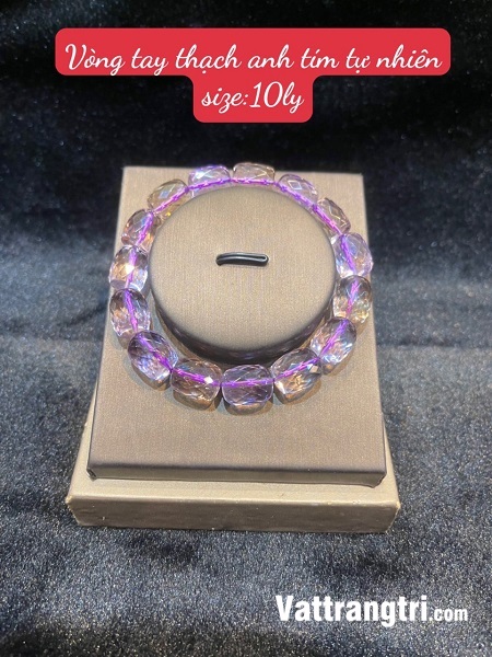Vòng tay đá quý thạch anh tím tự nhiên vip 10ly