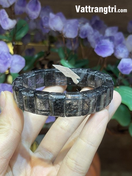 Vòng tay đá quý thạch anh tóc đen 14ly