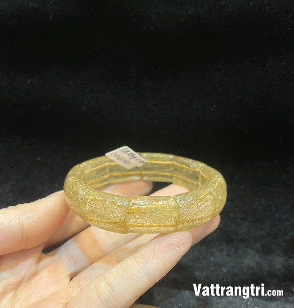Vòng tay đá quý thạch anh tóc vàng vip 14ly