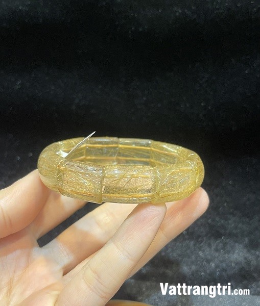 Vòng tay đá quý thạch anh tóc vàng vip 14ly