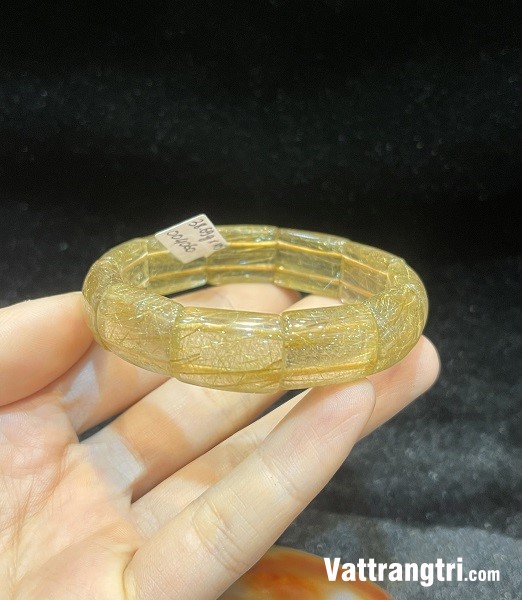 Vòng tay đá quý thạch anh tóc vàng vip 14ly