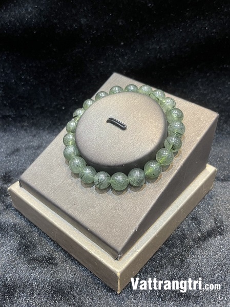 Vòng tay đá quý thạch anh tóc xanh tự nhiên vip 8-12ly