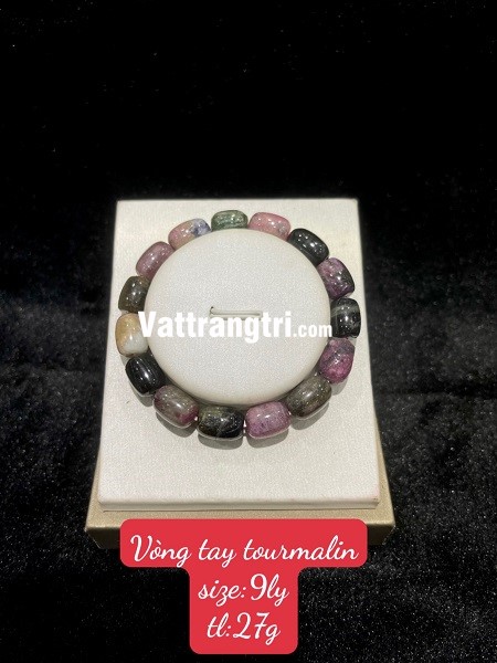 Vòng tay đá quý tourmaline đa sắc 9ly