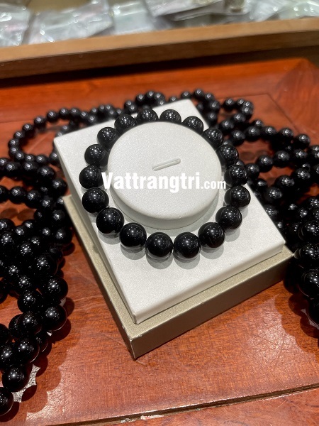 Vòng tay đá thạch anh đen 12ly