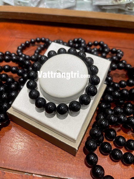 Vòng tay đá thạch anh đen 12ly