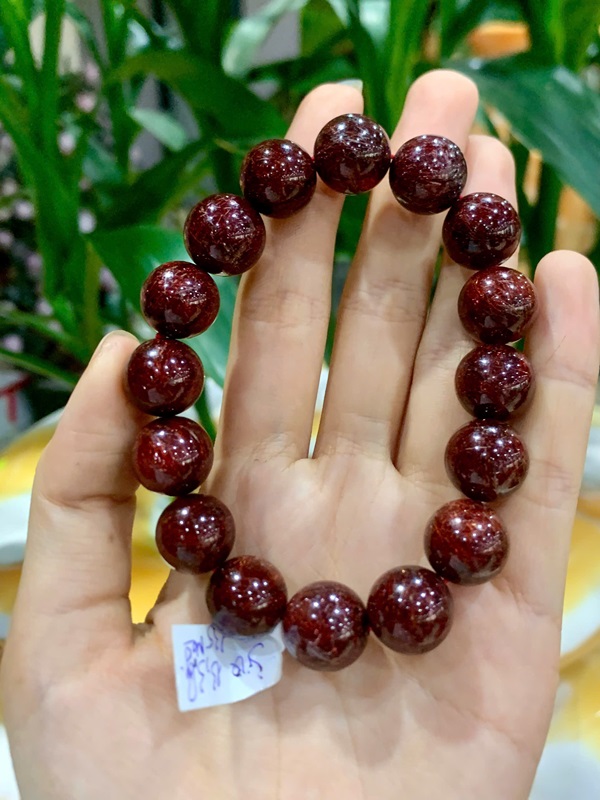 Vòng tay đá thạch anh tóc đỏ đồng 13,3ly