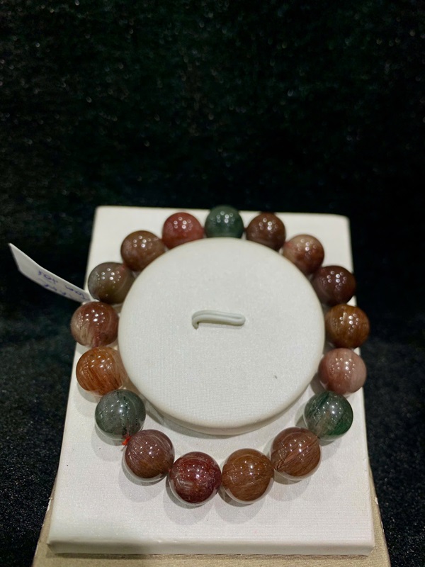 Vòng tay đá thạch anh tóc tam tài 12ly