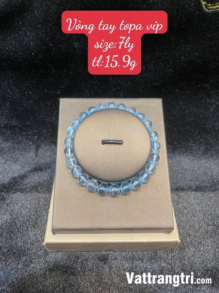 Vòng tay đá topaz xanh bầu trời 7ly
