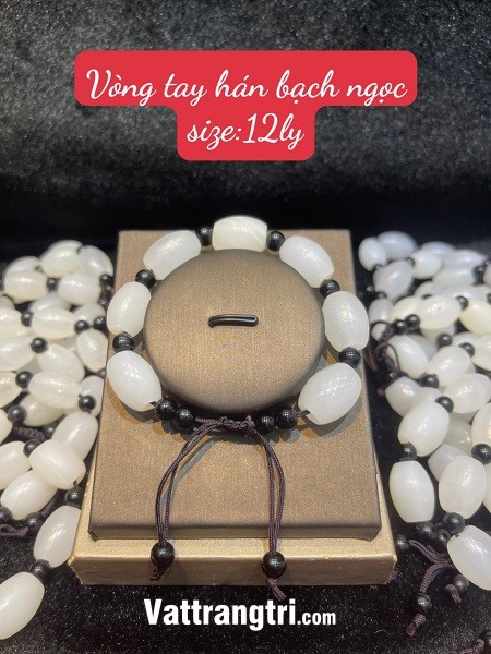 Vòng tay hán bạch ngọc 12ly