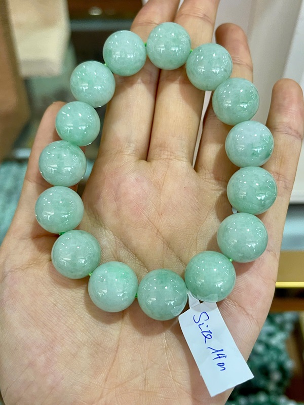 Vòng Tay Hạt Ngọc Phỉ Thuý Tự Nhiên 14Ly