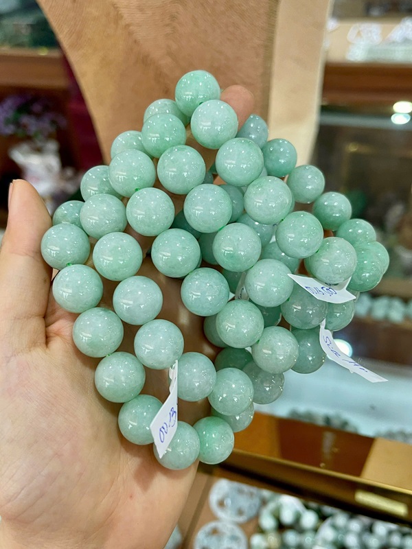 Vòng Tay Hạt Ngọc Phỉ Thuý Tự Nhiên 14Ly