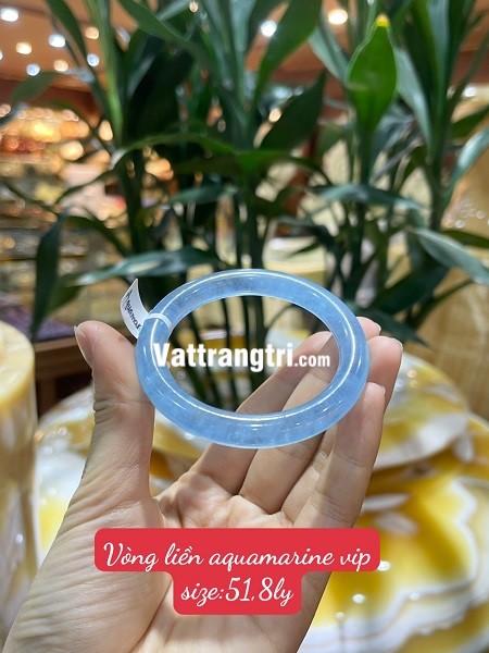 Vòng tay liền đá Aquamarine vip 51,8ly