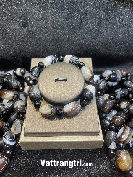 Vòng tay đá mã não vân mix 12ly