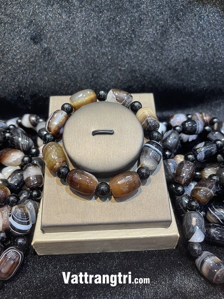 Vòng tay đá mã não vân mix 12ly