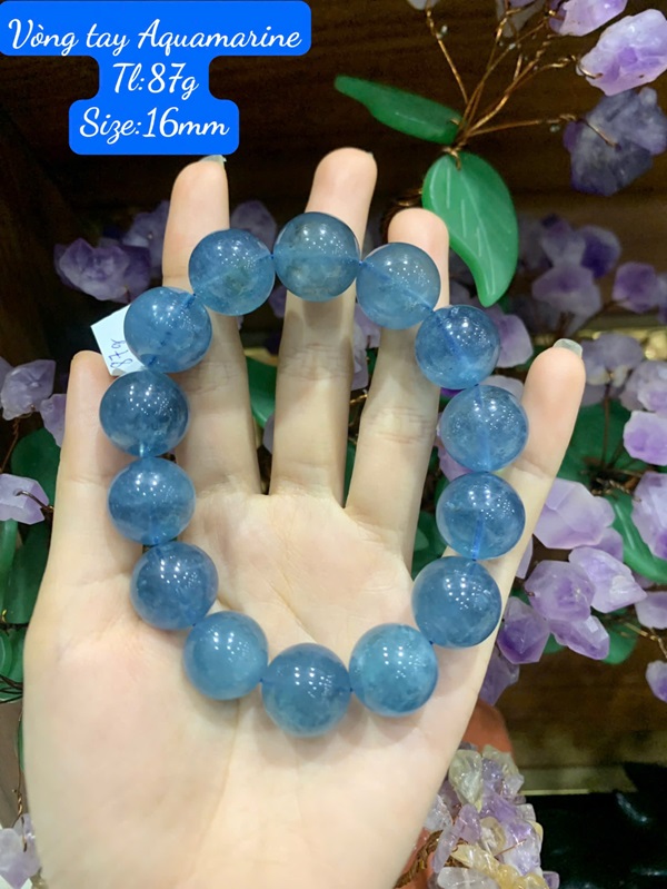 Vòng tay ngọc Aquamarine 16ly