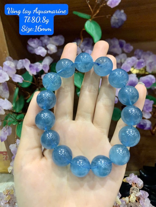 Vòng tay ngọc Aquamarine 16ly