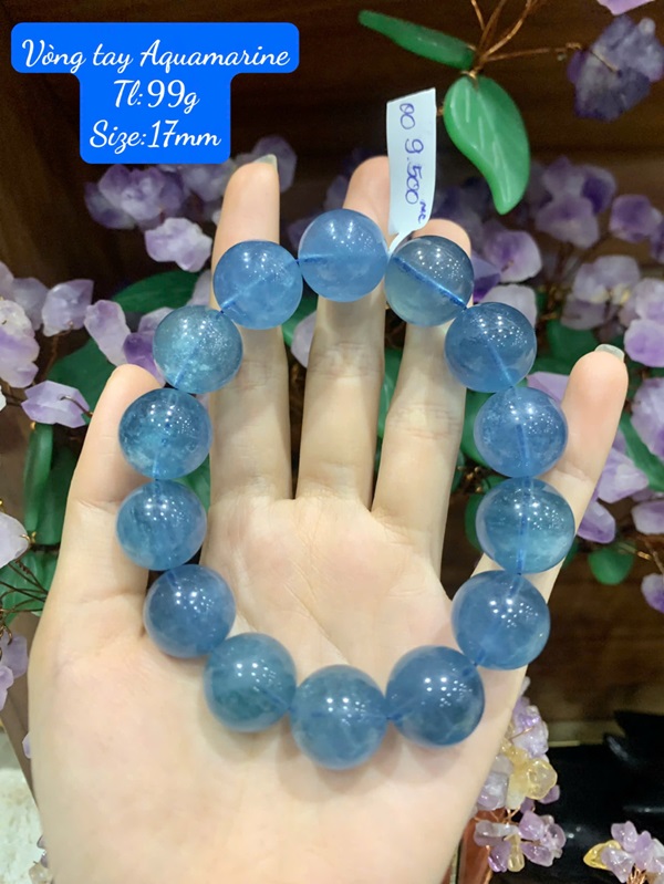 Vòng tay ngọc Aquamarine 17ly