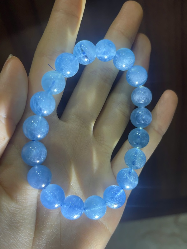 Vòng tay ngọc Aquamarine xanh bầu trời 10ly