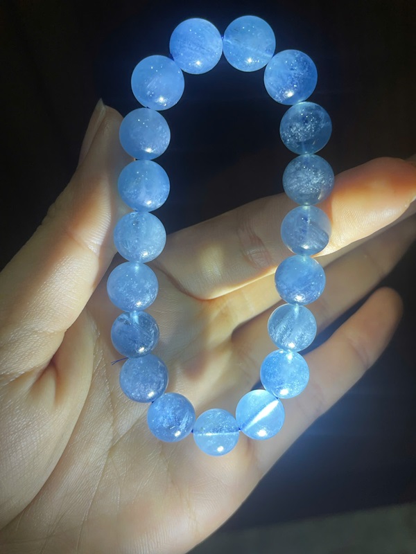 Vòng tay ngọc Aquamarine xanh bầu trời 10ly