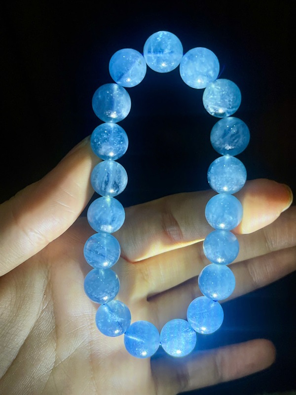 Vòng tay ngọc Aquamarine xanh bầu trời 10ly
