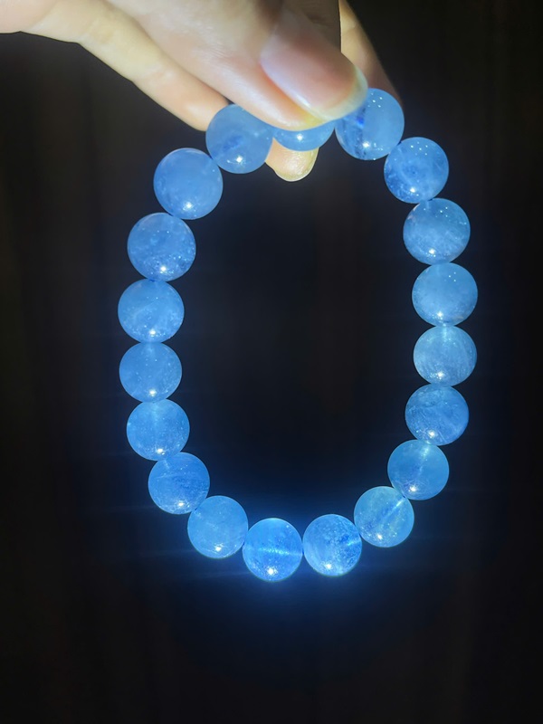 Vòng tay ngọc Aquamarine xanh bầu trời 10ly