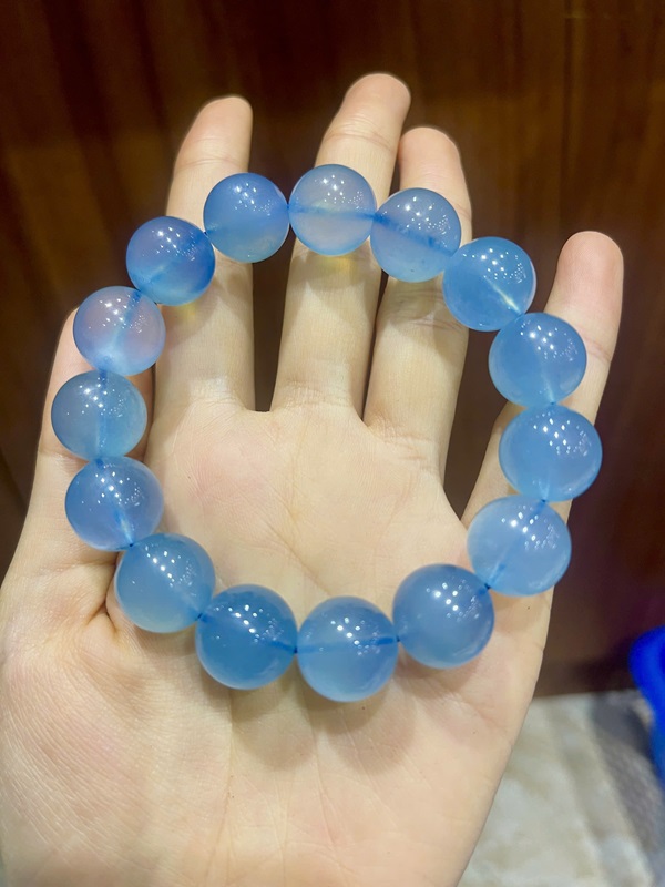 Vòng tay ngọc Aquamarine xanh bầu trời 14,22ly