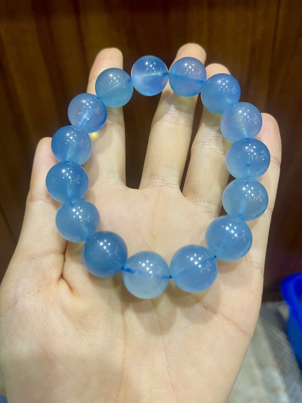 Vòng tay ngọc Aquamarine xanh bầu trời 14,22ly