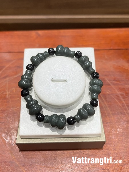 Vòng tay ngọc bích mix lu thống 13 - 16ly