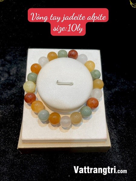 Vòng tay ngọc jadeite alpite 10ly