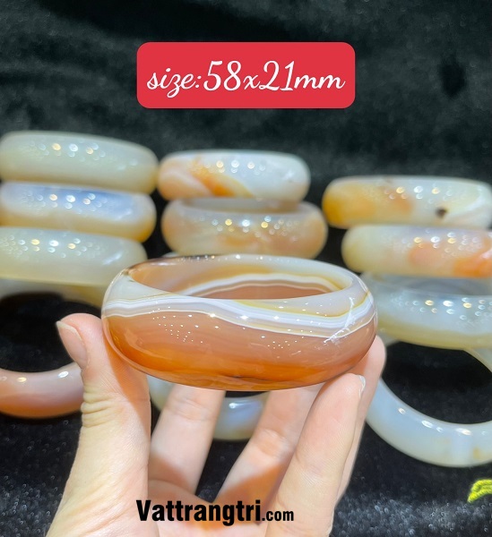 Vòng tay Ngọc mã não to bản liền L1