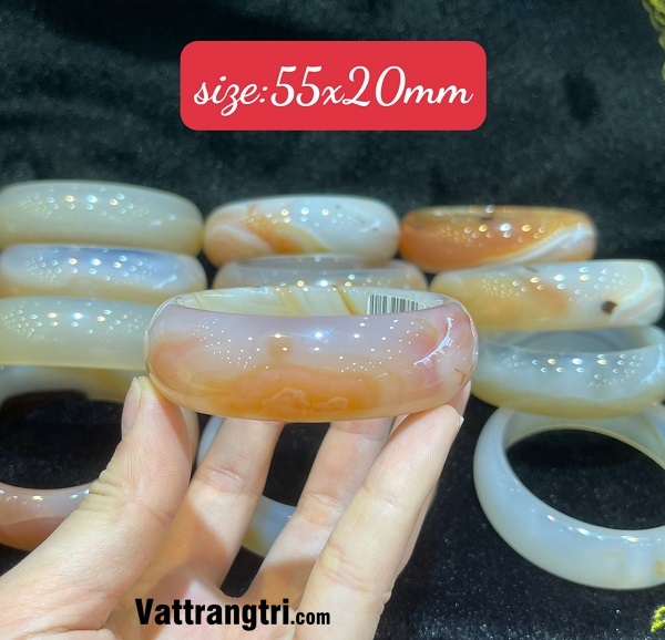 Vòng tay Ngọc mã não to bản liền L1