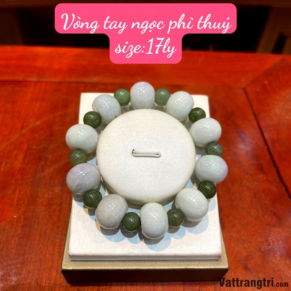 Vòng tay ngọc phỉ thuý mix 17ly