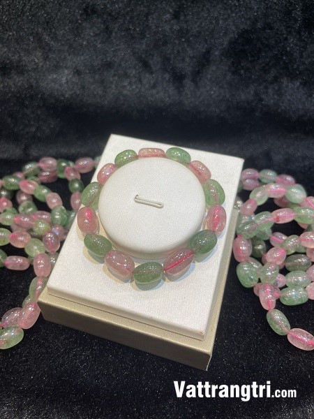 Vòng tay thạch anh dâu tây xanh + đỏ 9ly
