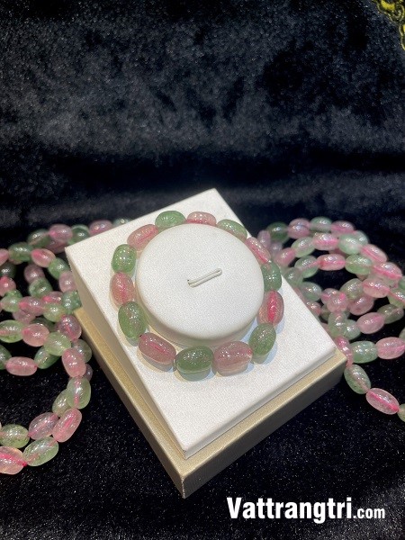 Vòng tay thạch anh dâu tây xanh + đỏ 9ly