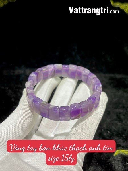 Vòng tay thạch anh tím bản khúc 15ly