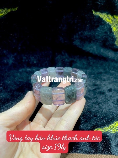 Vòng tay thạch anh tóc bản khúc 19ly