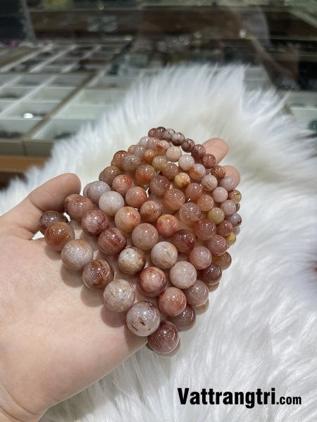 Vòng tay thạch anh tóc đỏ huyết 8-16ly