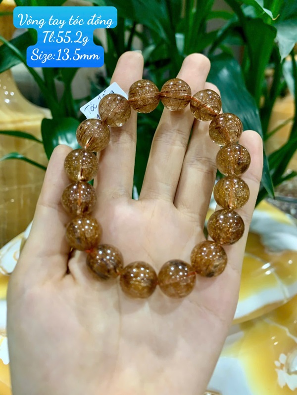 Vòng tay thạch anh tóc đồng 13,5ly