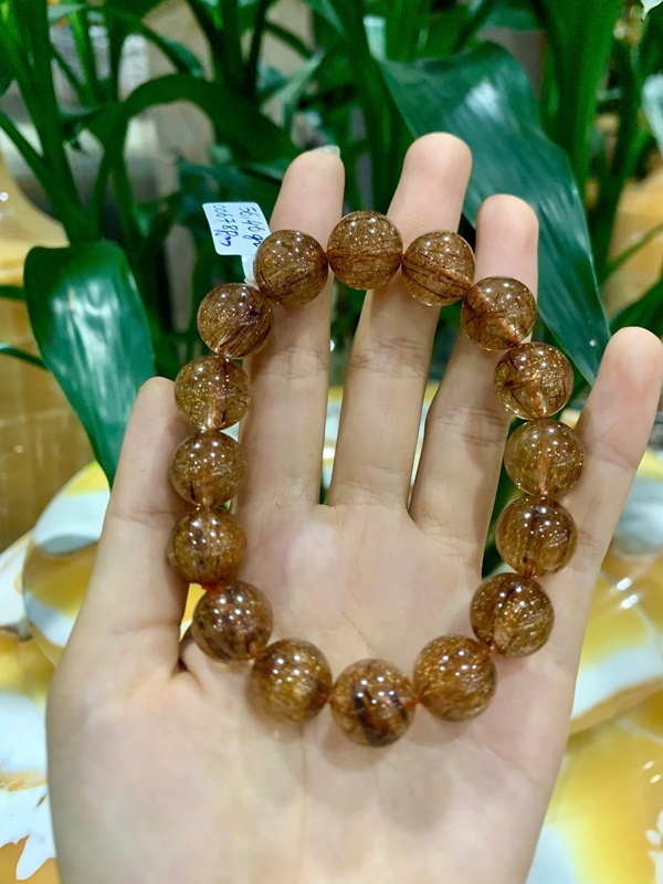 Vòng tay thạch anh tóc đồng 13,5ly
