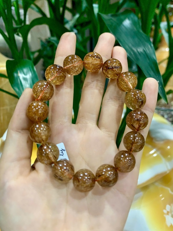 Vòng tay thạch anh tóc đồng 13,5ly
